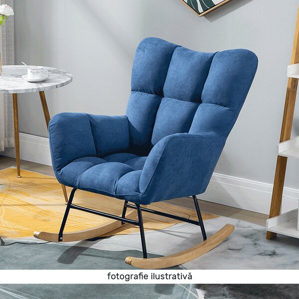 KONDELA Scaun balansoar design, patchwork/gri/bej, KEMARO