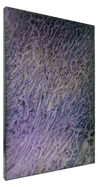 Tablou pictat manual, acrilic pe panza, 30 x 45 cm, iridescent