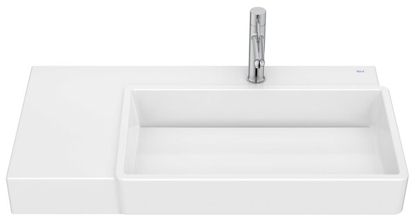 Roca Tura lavoar 80x43 cm dreptunghiular clasică-de blat alb luciu A327696000