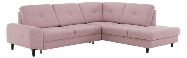 KONDELA Canapea extensibilă, stofă roz pudră, dreapta, PRAGA