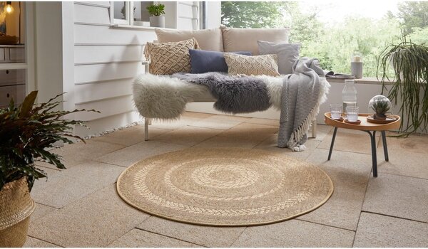 Covor adecvat interior/exterior NORTHRUGS Almendro, Ø 160 cm, bej