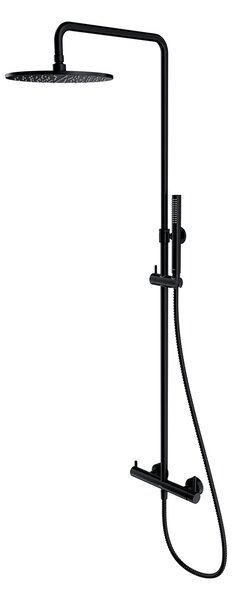 Omnires Y set de duș perete cu duș de ploaie negru Y1244MBL