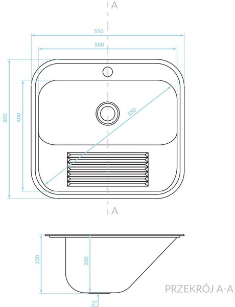 Kuchinox Chios cuvă de utilitate 50x40 cm otel SKN090D