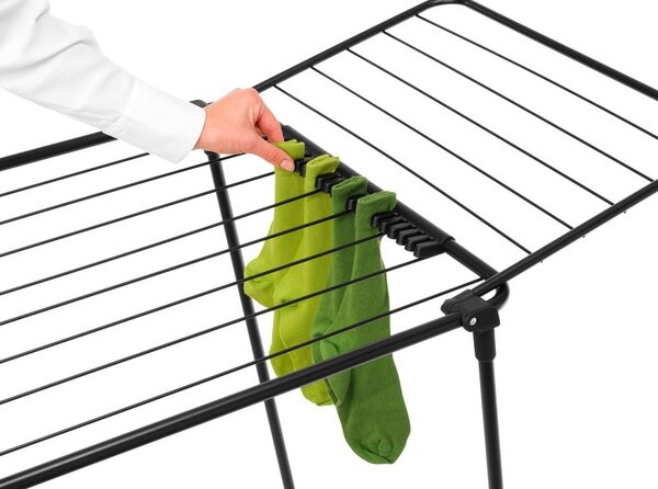 Uscător de rufe negru mat 18 m HangOn Too – Brabantia