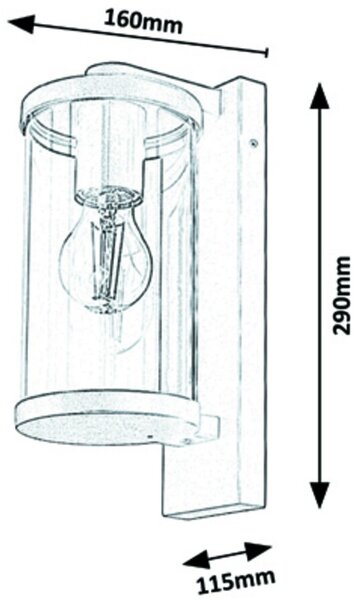 Rabalux Silistra aplica exterior 1x60 W transparent-antracit 7891