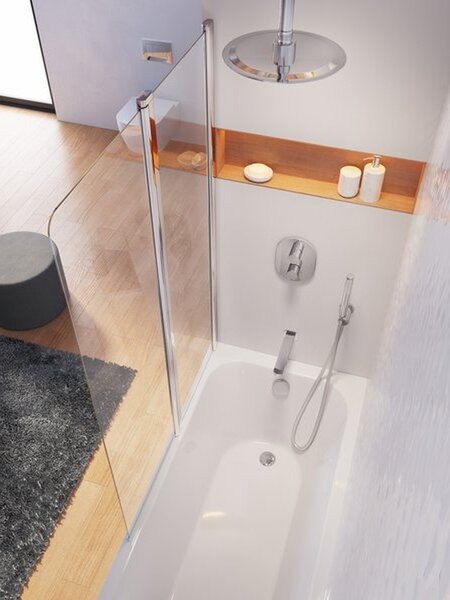 Ravak Chrome paravan cadă 99 cm două piese aluminiu luciu/sticlă transparentă 7QLA0C00Z1