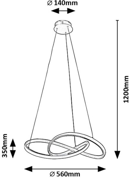 Rabalux Castiel lampă suspendată x36 W alb-auriu 72215