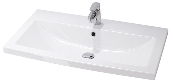 Lavoar baie suspendat alb lucios 80 cm, dreptunghiular, Cersanit Como 800x450 mm
