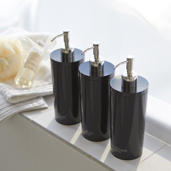 Dozator de săpun lichid negru din plastic 500 ml Round – YAMAZAKI