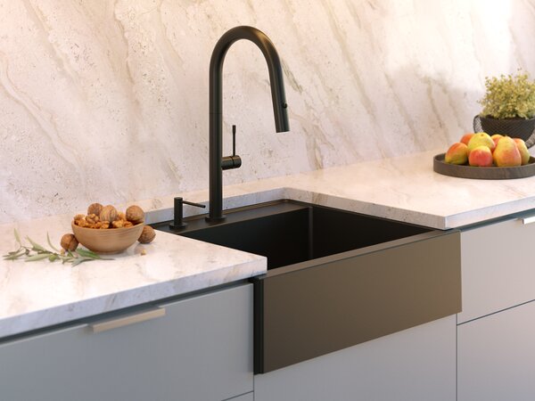 Quadron Bill chiuveta graniteq 59.5x54 cm negru HCQB6054U8_PVDC1