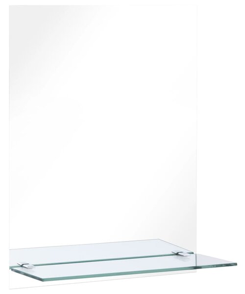 Oglindă de perete cu raft, 50 x 70 cm, sticlă securizată
