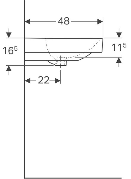 Geberit Smyle Square lavoar 75x48 cm dreptunghiular mobilier-de blat alb luciu 500.249.01.1