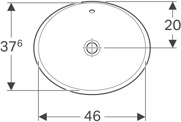 Geberit Variform lavoar 50x40 cm ovale încastrat alb luciu 500.709.01.2