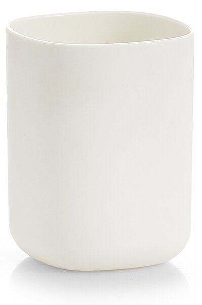Pahar din plastic pentru periuta de dinti, Wellness Alb, L7,3xl7,3xH9,5 cm