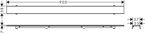 Hansgrohe RainDrain Rock element exterior rigolă 90 cm 56031000