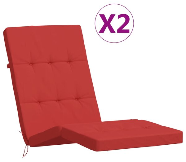Perne scaun de terasă, 2 buc, roșu, țesătură Oxford