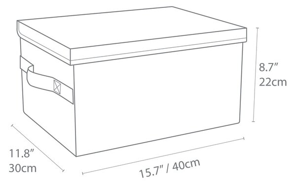 Cutie de depozitare gri din material textil cu capac 40x30x22 cm Soft Storage – Bigso