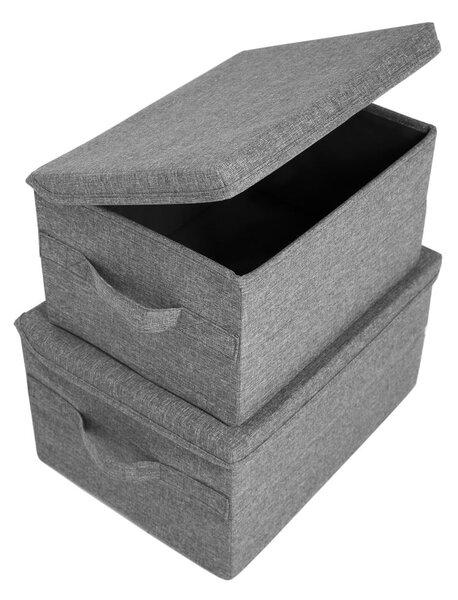 Cutie de depozitare gri din material textil cu capac 40x30x22 cm Soft Storage – Bigso