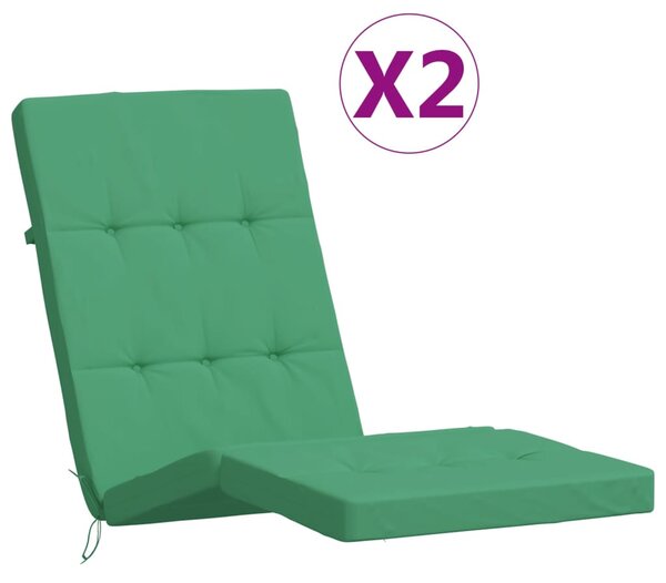 Perne scaun de terasă, 2 buc, verde, țesătură Oxford