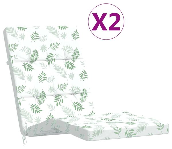 Perne scaun de terasă, 2 buc, model frunze, textil Oxford