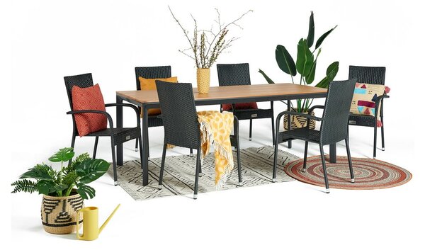 Scaun de grădină din ratan artificial negru Paris - Bonami Essentials