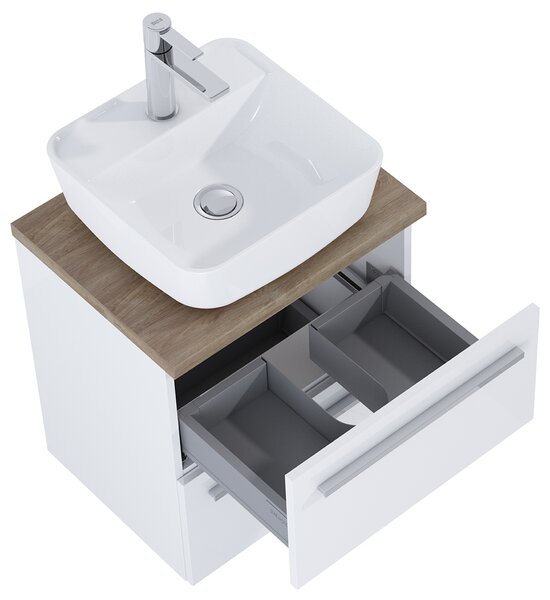 Roca Kwadro lavoar cu dulap și blat 50.6 cm alb A852450806