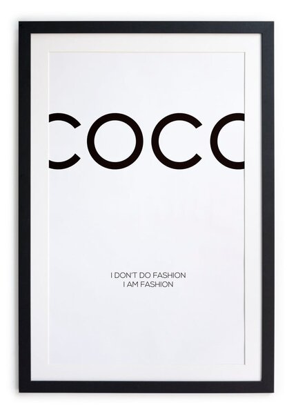 Poster cu ramă Little Nice Things Coco, 40 x 30 cm, alb - negru