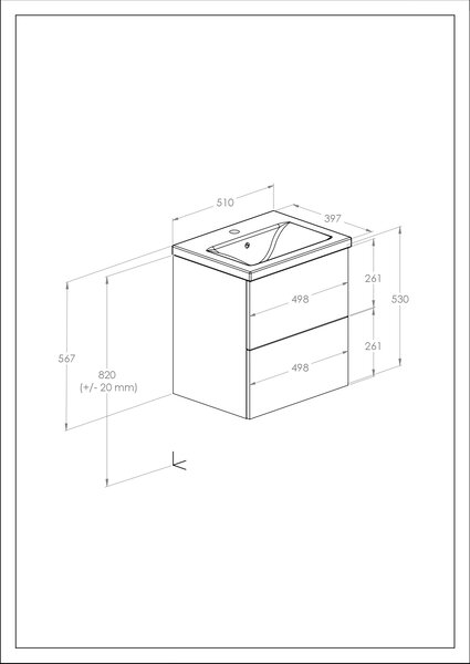 Roca Kwadro lavoar cu dulap 51 cm alb A852449806
