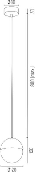 Argon Livia lampă suspendată 1x7 W alb-alamă 4031