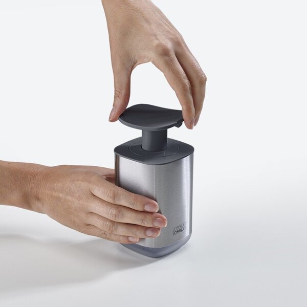 Dozator de săpun lichid argintiu lucios din oțel inoxidabil 250 ml Presto Steel – Joseph Joseph