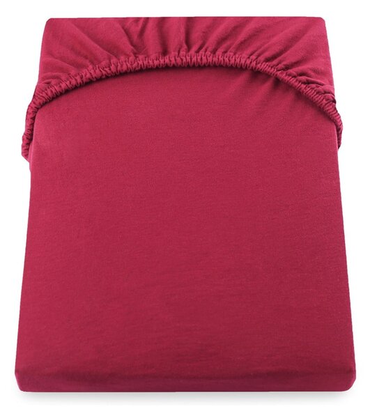 Cearșaf de pat elastic din jerseu DecoKing Amber Collection, 80-90 x 200 cm, roșu
