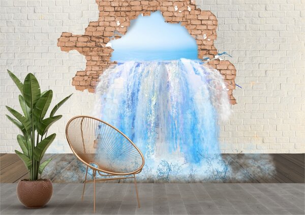 Tapet Premium Canvas - Model 3d abstract cascada din perete