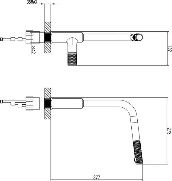 FDesign Ardesia baterie bucătărie pe picior negru-aur/aur vechi FD1-ARD-8-25