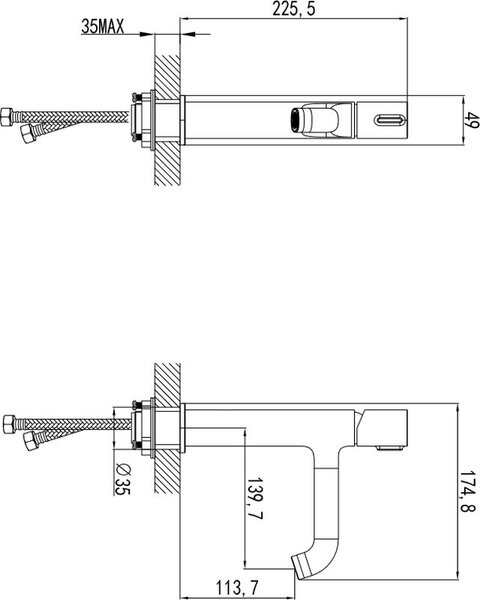 FDesign Meandro baterie lavoar stativ crom FD1-MDR-2-11