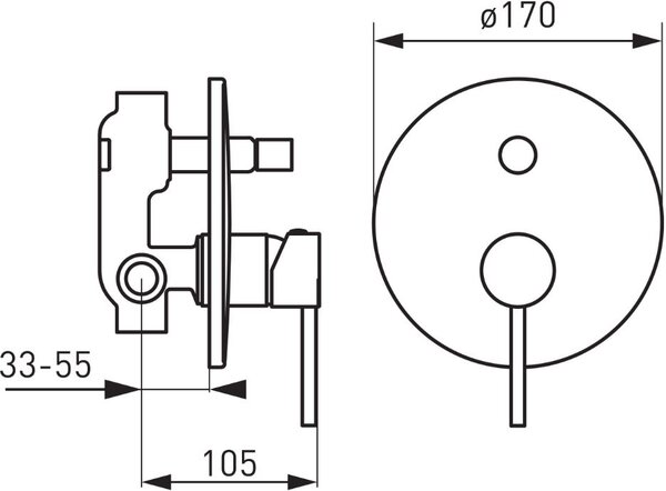 FDesign Flusso baterie cadă-duș ascuns crom FD1-FLS-7P-11