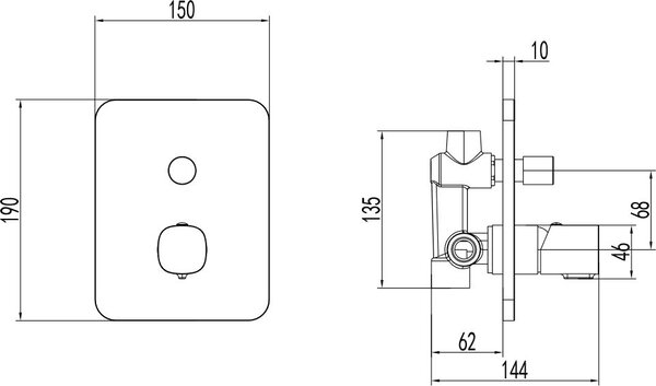 FDesign Meandro baterie cadă-duș ascuns crom FD1-MDR-7P-11