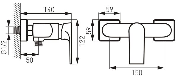 FDesign Pinea baterie de duș perete crom FD1-PNA-7-11