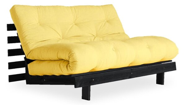 Canapea variabilă KARUP Design Roots Black/Yellow, galben deschis