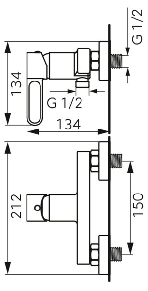 FDesign Zaffiro baterie de duș perete negru FD1-ZFR-7-22