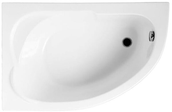 Polimat Standard cadă de colț 130x85 cm partea stângă alb 00350