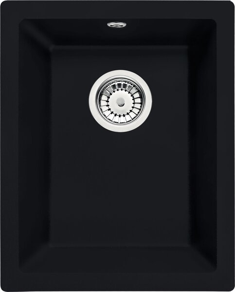 Chiuveta bucatarie compozit sub blat negru mat 38 cm Deante Corda 380x460 mm, Negru mat
