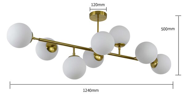 Light Prestige Dorado lampă de tavan x40 W alb-auriu LP-002/8P