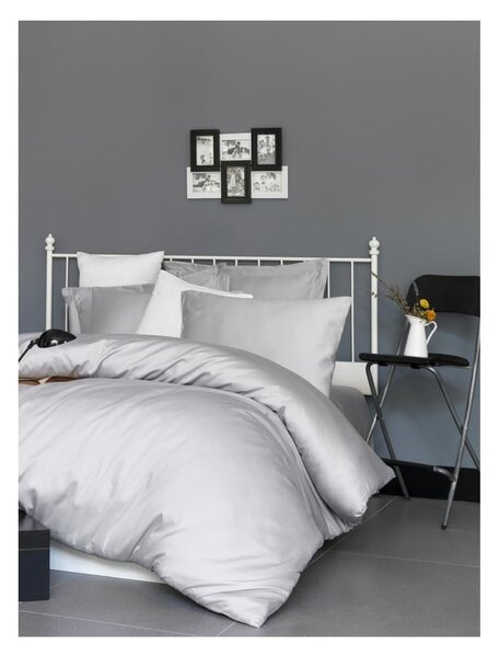 Lenjerie de pat din bumbac satinat, pentru pat dublu Mijolnir De Light, 200 x 220 cm