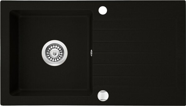 Chiuveta bucatarie compozit cu picurator negru mat 76 cm Deante Zorba 760x440 mm, Negru mat