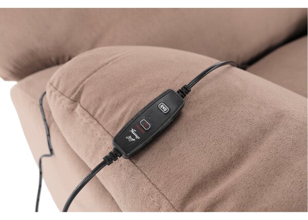 KONDELA Fotoliu de masaj, reglabil, material textil grej TAUPE, LAMBERT