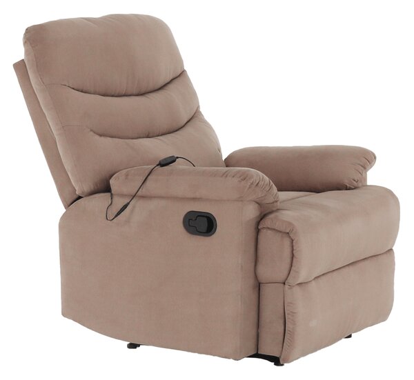KONDELA Fotoliu de masaj, reglabil, material textil grej TAUPE, LAMBERT