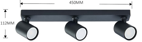 Light Prestige Snow lampă de tavan 3x50 W negru LP-731/3WBK
