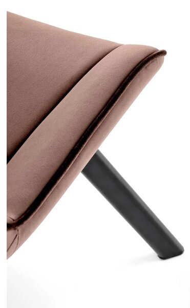 Scaun rotativ K520, maro/negru, stofa catifelata/metal, 45x63x80 cm