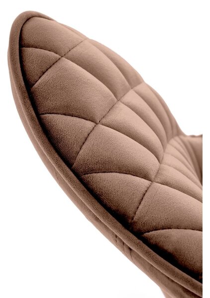 Scaun rotativ K520, maro/negru, stofa catifelata/metal, 45x63x80 cm