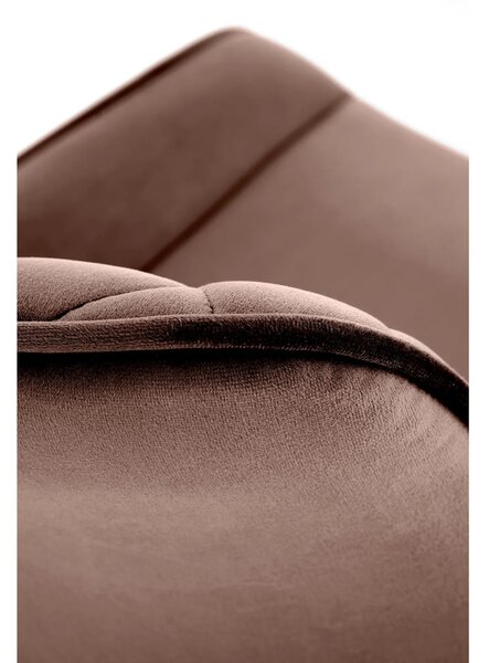 Scaun rotativ K520, maro/negru, stofa catifelata/metal, 45x63x80 cm